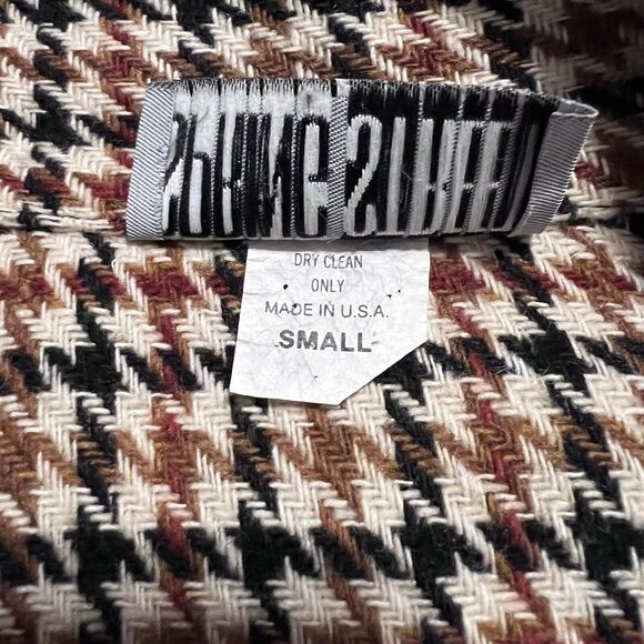 Vtg Y2K Tweed Houndstooth Blazer Jacket Wool Womens Small Zip Pocket Preppy - Picture 7 of 15